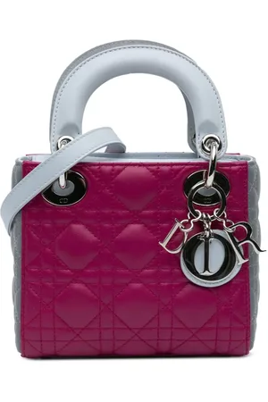 Dior Mini Tricolor Cannage Lady Dior satchel-taske i lammeskind fra 2014