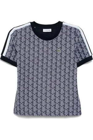 Lacoste T-shirt i jacquard med monogram