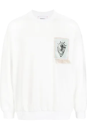 Ports V Sweatshirt med mærkedetalje og rund hals