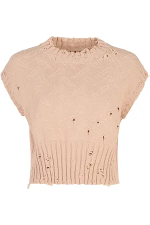 Marni Cropped tekstureret striktop