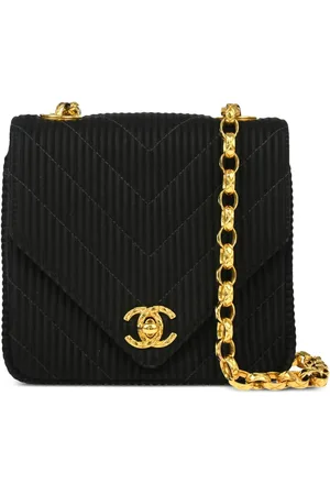 CHANEL Chevron-quiltet skuldertaske fra 1992