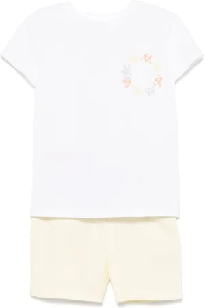 PATACHOU Sæt med T-shirt og shorts med broderet motiv