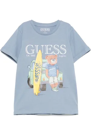Guess T-shirt i jersey med gummi-logo
