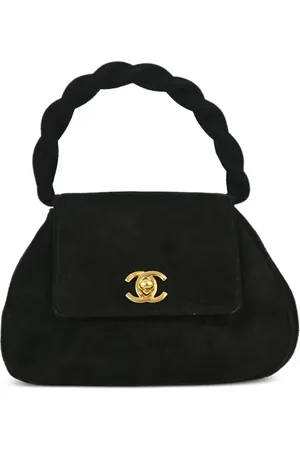 CHANEL Taske i ruskind med tophåndtag fra 1997