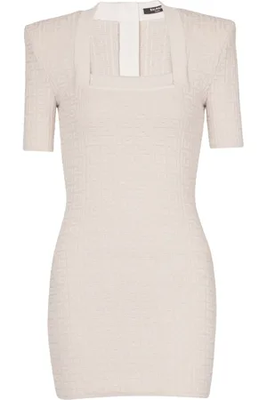 Balmain Kort labyrintstrikket kjole