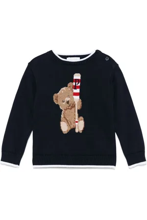 PATACHOU Sweater med intarsiastrikket bjørn