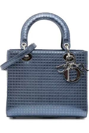 Dior Mellemstor lakeret Microcannage Lady Dior satchel-taske fra 2015