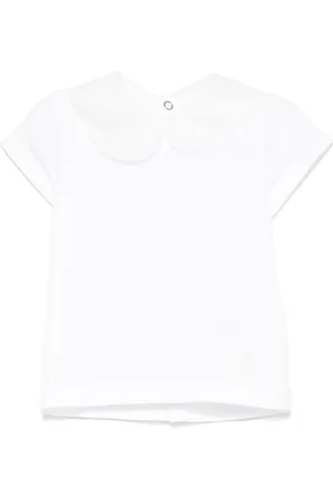 Le Bebé Enfant T-shirt med organza-krave