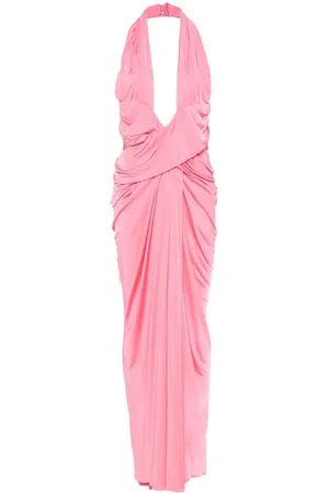 Moschino Draperet lang kjole med halterneck