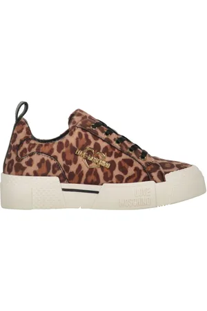 Moschino Sneakers med snøre og leopardtryk