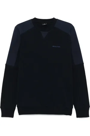 Paul Smith Sweatshirt i bomuld med seersucker-panel