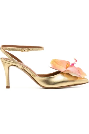 Alameda Turquesa 85 mm pumps i blomster-læder