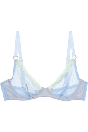 FLEUR DU MAL Gennemsigtig tyl-bh i denim