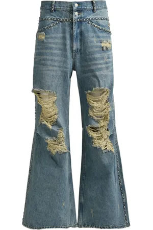 Breathe Jeans med slitageeffekt og bootcut-snit
