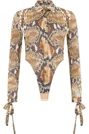 Roberto Cavalli Strikket bodysuit med slangeskindstryk
