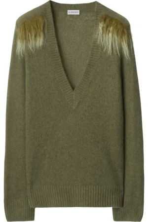 Burberry Trøje med lammeskindskant