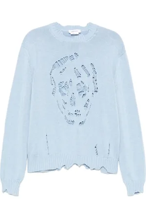 Alexander McQueen Sweater med slitageeffekt og dødningehoved