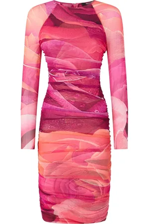 Roberto Cavalli Midi-kjole med rosetryk