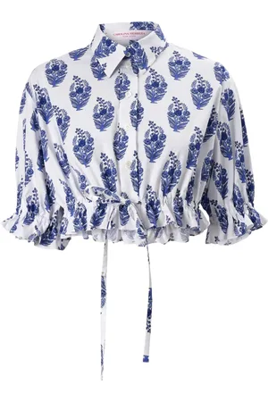 Carolina Herrera Cropped blomstret skjorte