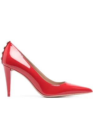 VALENTINO GARAVANI Rockstud mules i lakeret læder