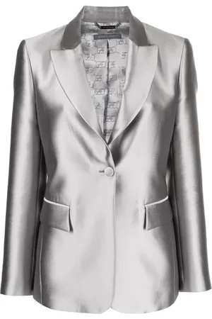 Alberta Ferretti Langærmet enkeltradet blazer i satin