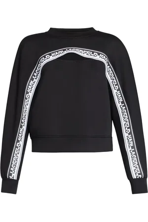 Karl Lagerfeld Sweatshirt med logobånd og udskæring