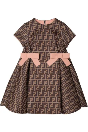 Fendi Kortærmet kjole med monogram-mønster