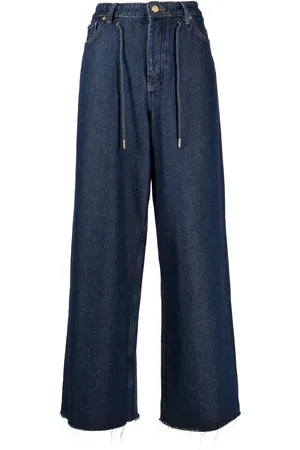 Ganni Jeans med brede ben og snoretræk