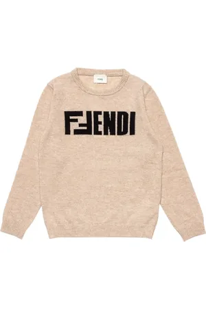 Fendi Intarsiastrikket trøje med logo