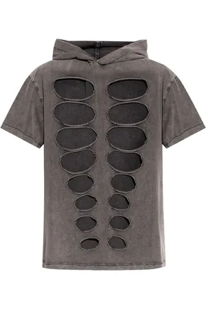 AVAVAV T-shirt med slitageeffekt og hætte