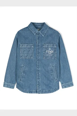 Fendi Denimskjorte med logobroderi