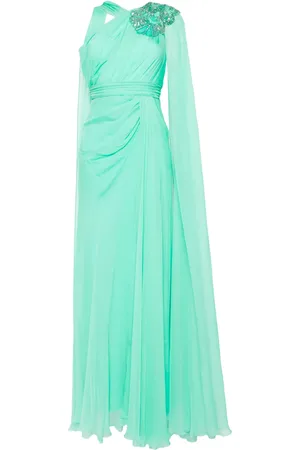 Zuhair Murad Chiffon-kjole med perleudsmykning