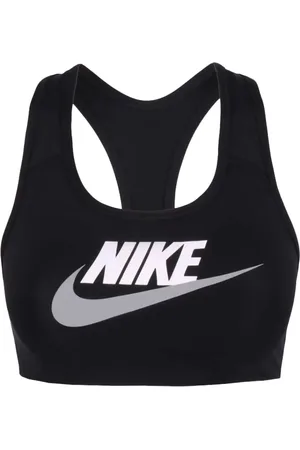 Nike Dri-FIT Swoosh "Black/White" sports-bh med mellemhøj støtte