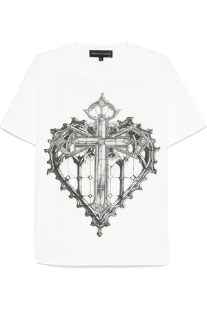 Who Decides War T-shirt med Sacred Heart-tryk