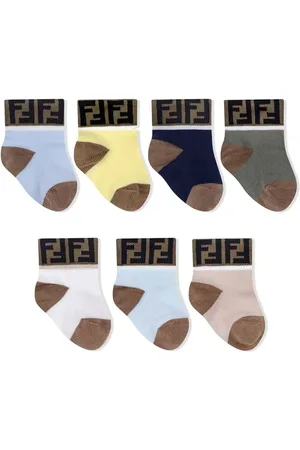Fendi Ankelstrømper med logokant, 7-pak