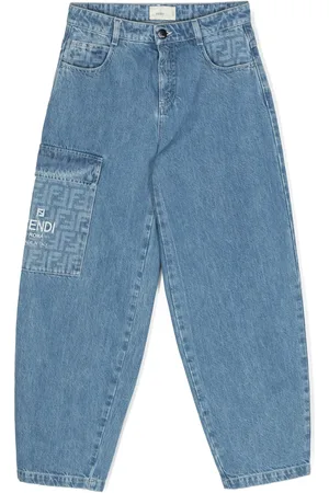 Fendi Jeans med brede ben og FF-tryk