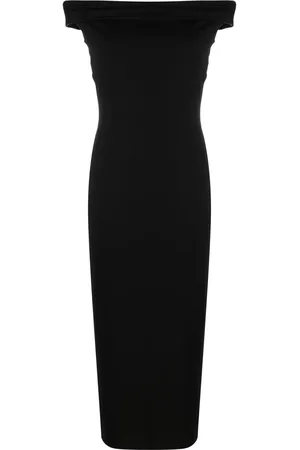 Reformation Midi strikket Jamen kjole med off shoulder-snit