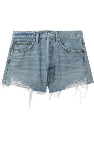 AGOLDE Denimshorts med slitageeffekt