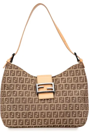 Fendi 2000-2010 skuldertaske i kanvas med Zucchino-mønster