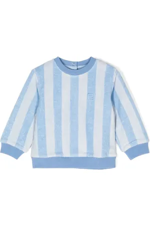 Fendi Sweatshirt med broderet FF-logo og stribet mønster