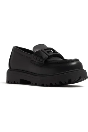 Fendi Loafers i læder med FF-logoplade