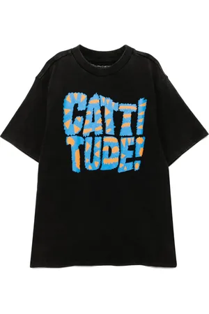 Stella McCartney T-shirt med grafisk kat-tryk