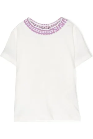 Fendi Kortærmet T-shirt med ternet krave