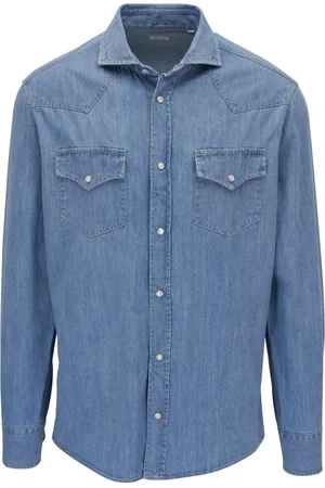 Brunello Cucinelli Langærmet denimskjorte