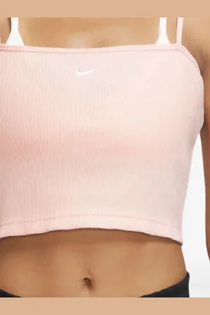 Nike Cropped tanktop i ribstrik