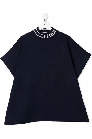 Fendi T-shirt med logotryk i halsudskæringen