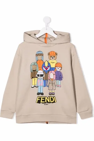 Fendi Hættetrøje med tegneserie-tryk og lynlås bagpå