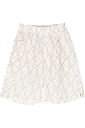 Fendi Bermuda-shorts i hør med FF-tryk