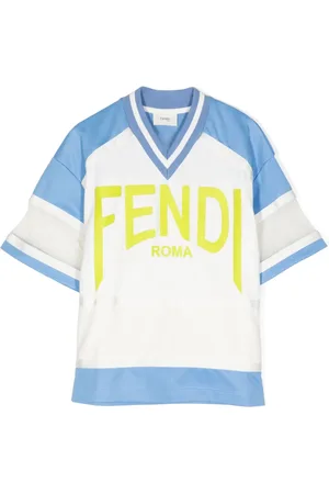 Fendi T-shirt med mesh-panel og logotryk