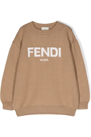 Fendi Intarsia-strikket trøje med logo